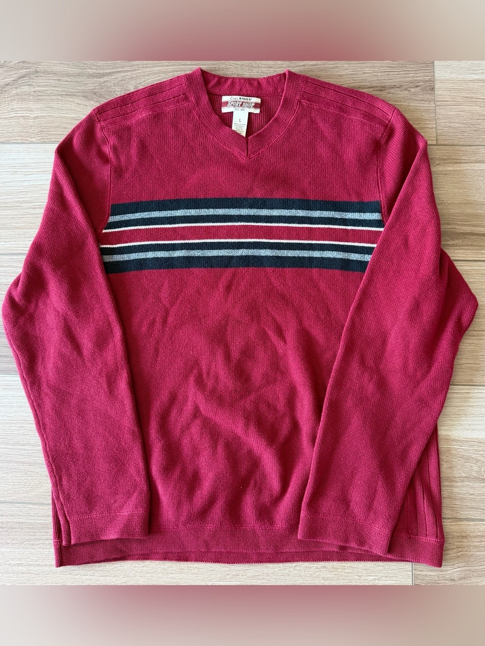 Vintage Eddie Bauer Red Striped Sweater